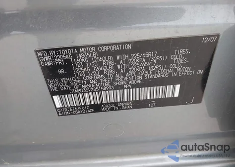 2008 Toyota Rav4 z USA, uszkodzony, nr VIN JTMBD35VX85158993